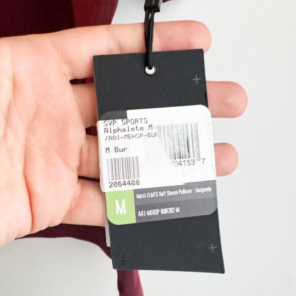 Alphalete Men's ELMTS Half Sleeve Pullover Burgundy M - Picture 6 of 7